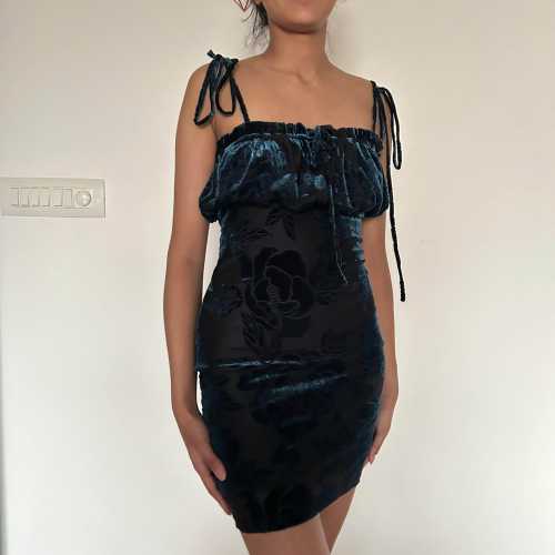 Forever 21 green velvet tie-up