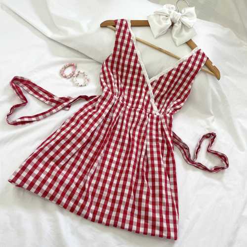 strapless open back dress Pink & Red Bows Wholesale Pajama Shorts Set | Wholesale PJs | Katydid main image 0